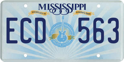 MS license plate ECD563