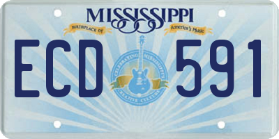 MS license plate ECD591
