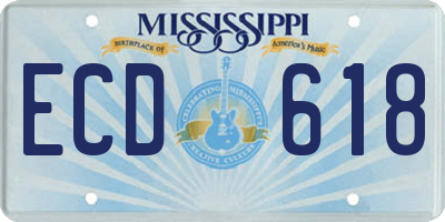 MS license plate ECD618