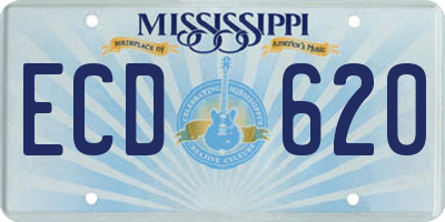 MS license plate ECD620