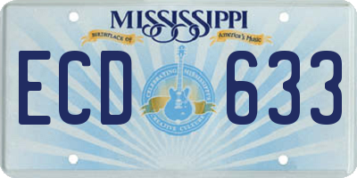 MS license plate ECD633