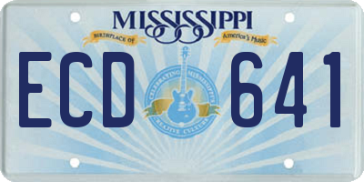 MS license plate ECD641