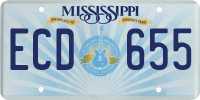 MS license plate ECD655