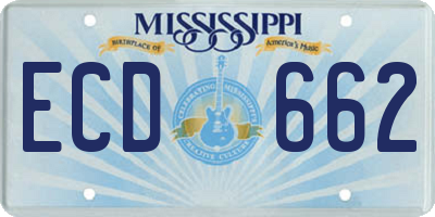 MS license plate ECD662