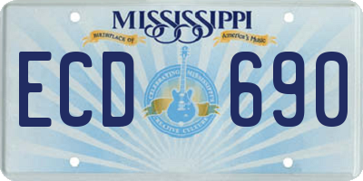 MS license plate ECD690