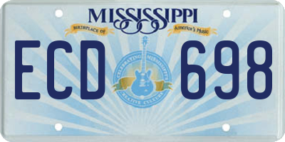 MS license plate ECD698