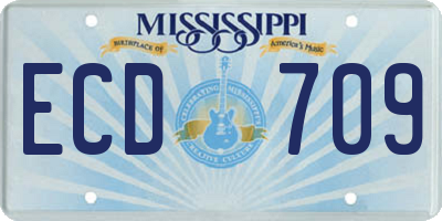 MS license plate ECD709