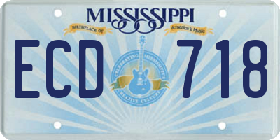 MS license plate ECD718