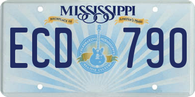 MS license plate ECD790
