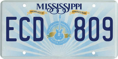 MS license plate ECD809