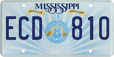 MS license plate ECD810