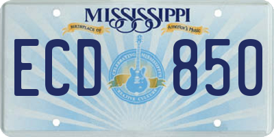 MS license plate ECD850