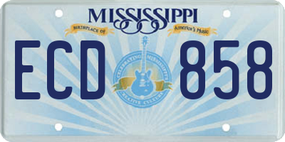 MS license plate ECD858