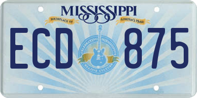 MS license plate ECD875