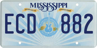 MS license plate ECD882