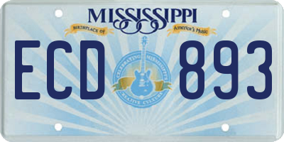 MS license plate ECD893