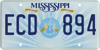 MS license plate ECD894