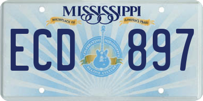 MS license plate ECD897