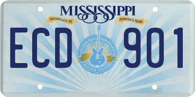 MS license plate ECD901
