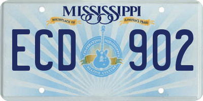 MS license plate ECD902