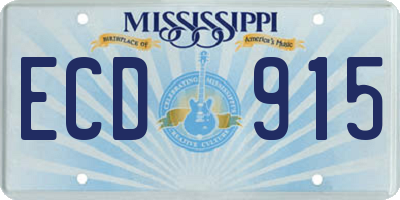 MS license plate ECD915