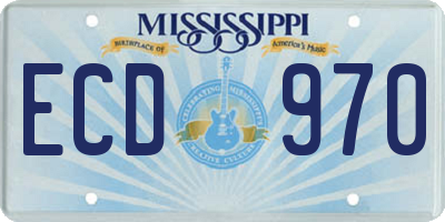 MS license plate ECD970