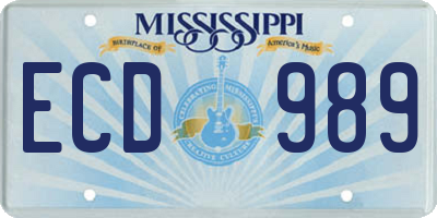 MS license plate ECD989