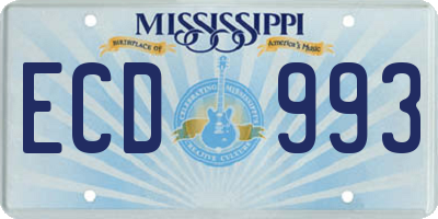 MS license plate ECD993