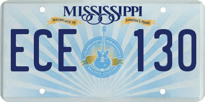 MS license plate ECE130
