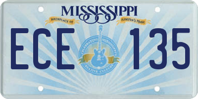 MS license plate ECE135