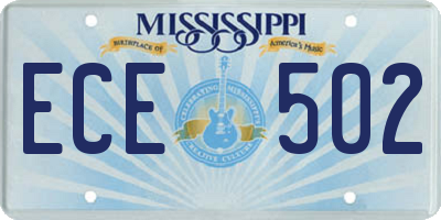 MS license plate ECE502