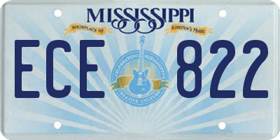 MS license plate ECE822