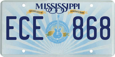 MS license plate ECE868