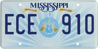MS license plate ECE910