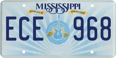 MS license plate ECE968