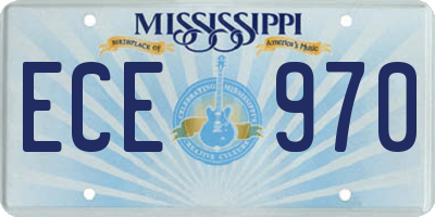 MS license plate ECE970
