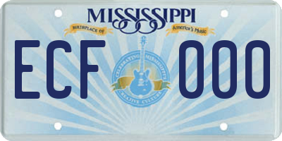 MS license plate ECF000