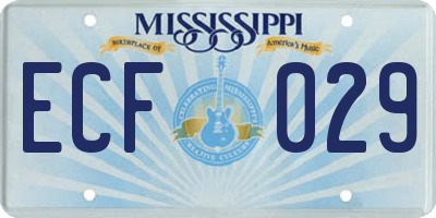 MS license plate ECF029