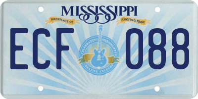MS license plate ECF088