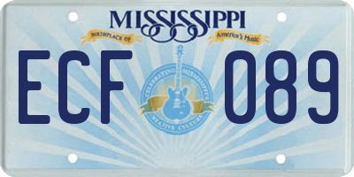 MS license plate ECF089