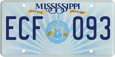 MS license plate ECF093