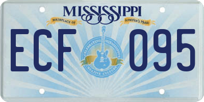MS license plate ECF095