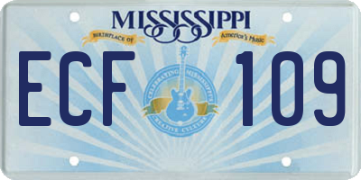 MS license plate ECF109