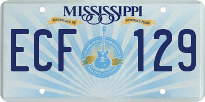MS license plate ECF129