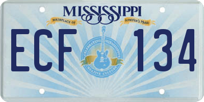 MS license plate ECF134