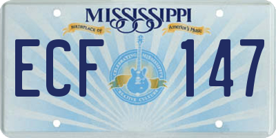 MS license plate ECF147