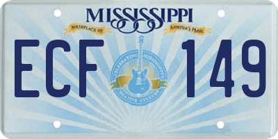 MS license plate ECF149