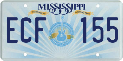 MS license plate ECF155