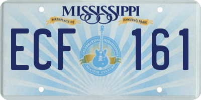 MS license plate ECF161