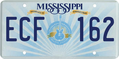 MS license plate ECF162
